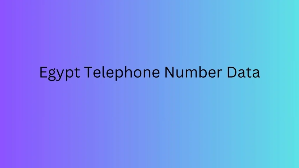 Egypt Telephone Number Data