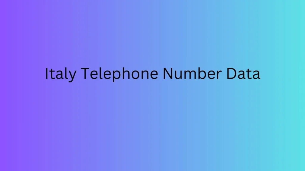 Italy Telephone Number Data