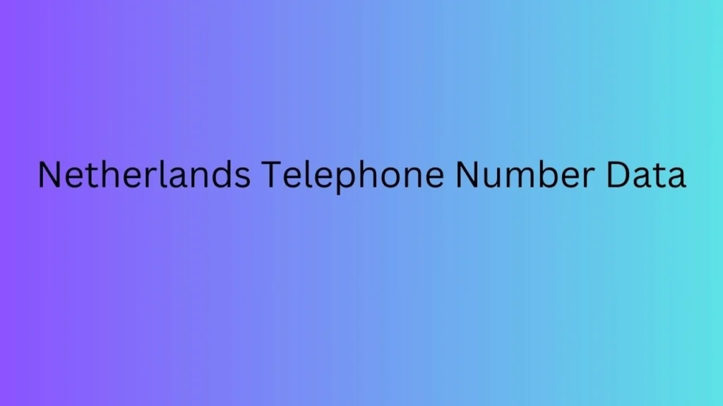 Netherlands Telephone Number Data (1)