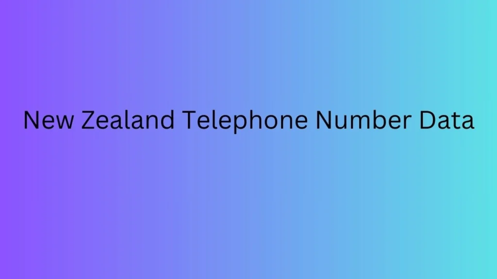 New Zealand Telephone Number Data