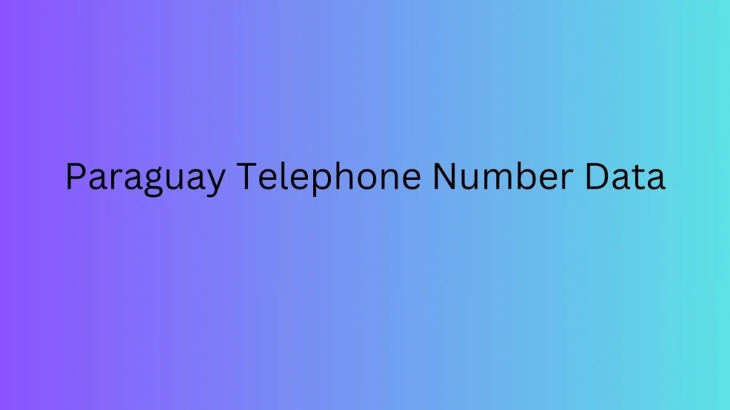 Paraguay Telephone Number Data