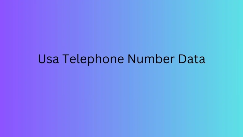 Usa Telephone Number Data